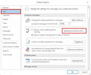 Outlook 2019/2016: Enable/Disable Autocorrect.